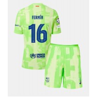 Camisa de Futebol Barcelona Fermin Lopez #16 Equipamento Alternativo Infantil 2024-25 Manga Curta (+ Calças curtas)